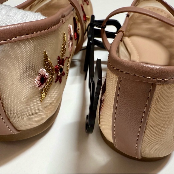 Time and Tru Women's Embroidered Flats - Beige and Burgundy - Picture 5 of 6